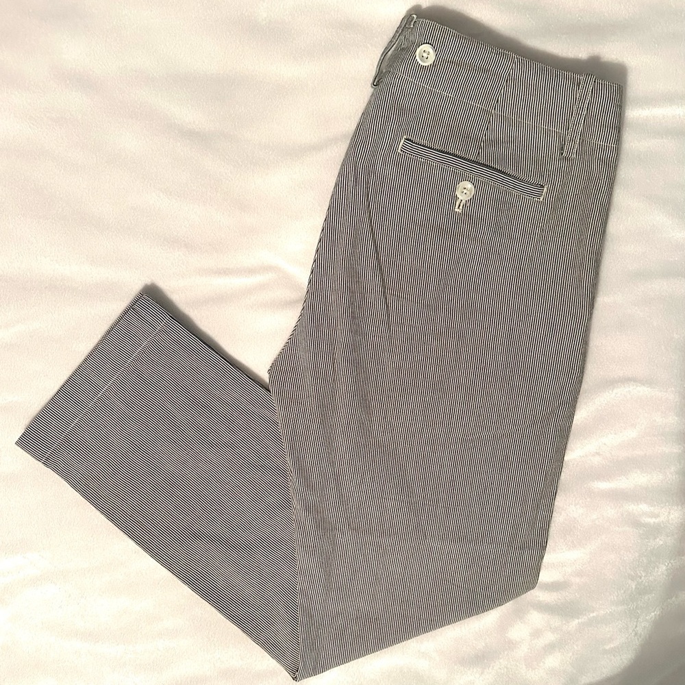 Ralph Lauren Rugby Y2K Seersucker Cotton Cropped Pants Women’s 0 preppy stripe